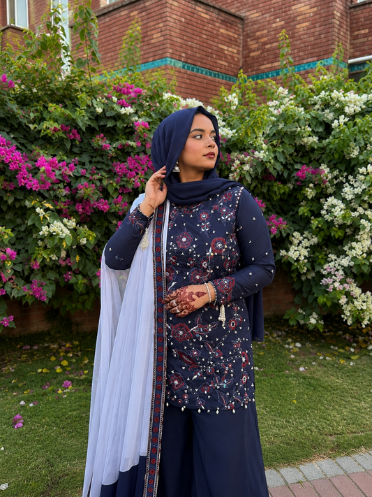 Royal Ajrak Khadi Silk Dress
