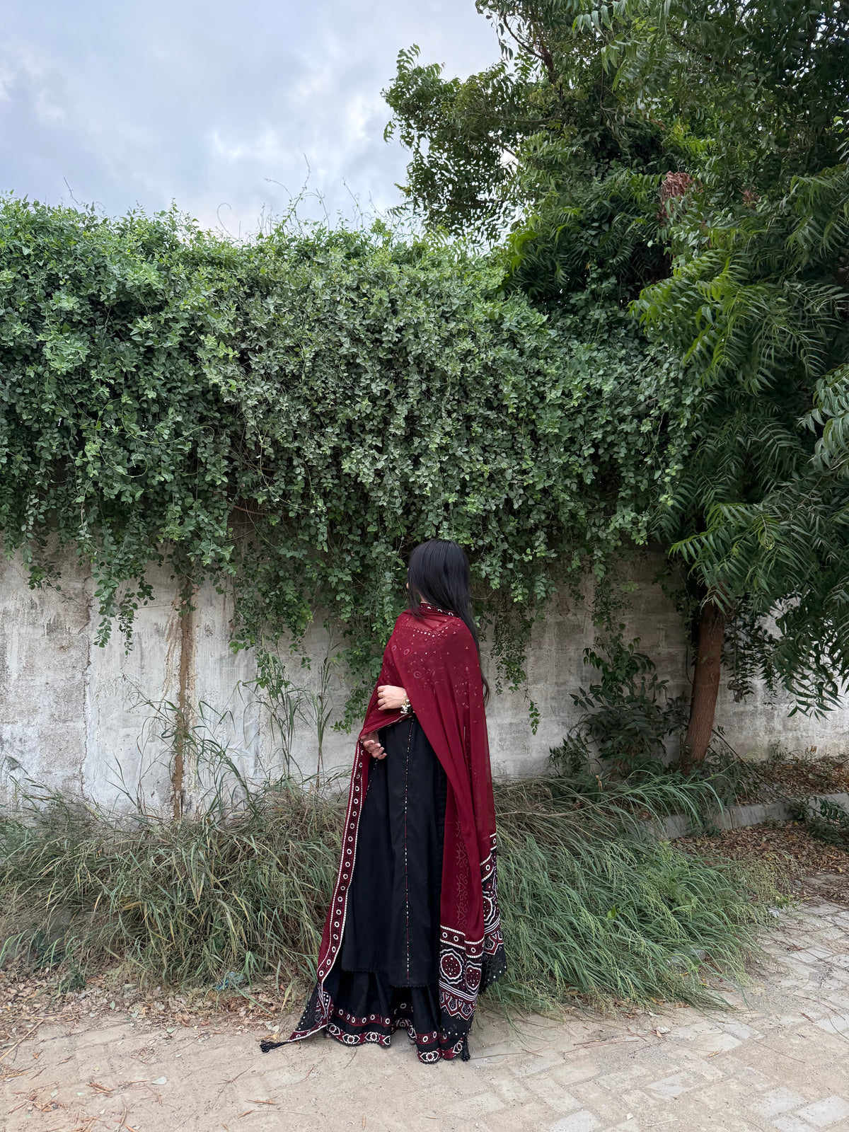 Midnight Ajrak Tussle Silk