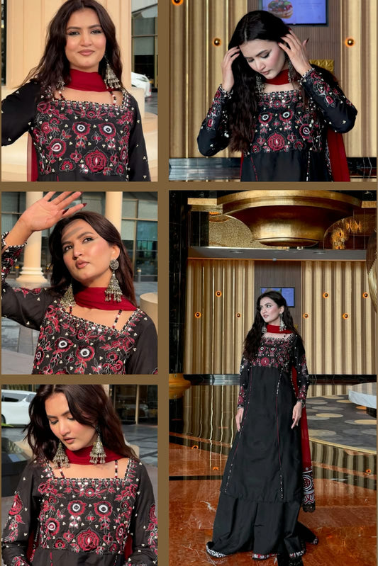 Midnight Ajrak Khadi Silk